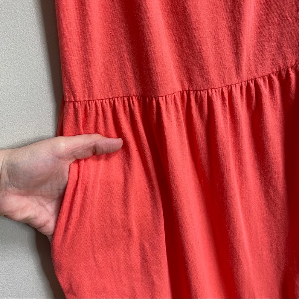 All In Favor Coral Tiered Jersey Tank Midi Dress - Picture 7 of 16
